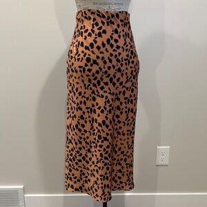Urban Outfitters Tan and Black Animal Print Pencil Skirt